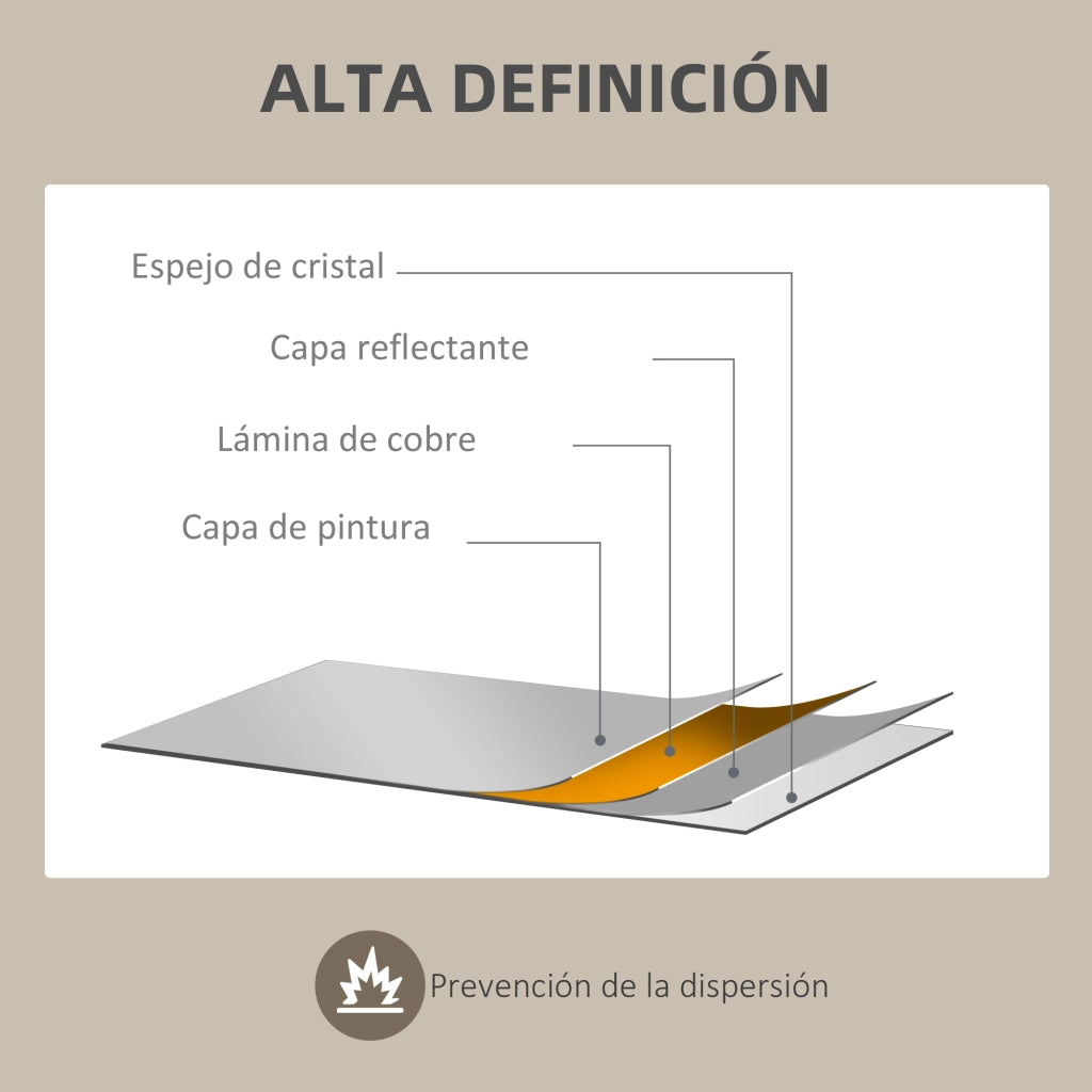 Specchio da parete decorativo 70x50 cm con cornice in legno ¨C zephmum ¨C 70x50 cm