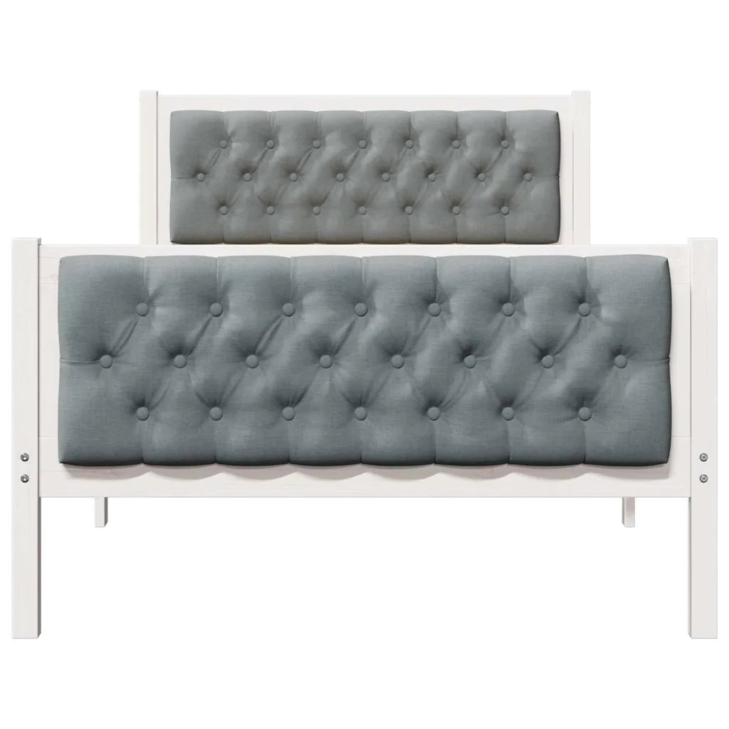 Struttura del letto Grigio chiaro 100 x 200 cm Pino massello