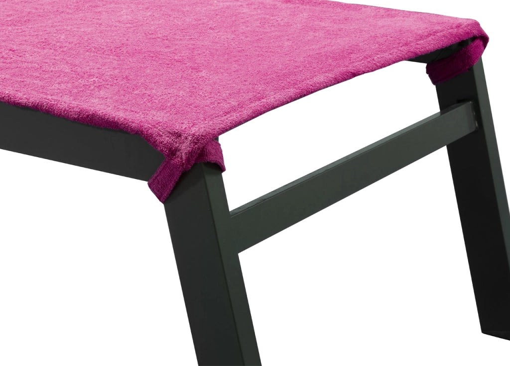 Telo Mare Lettino In Spugna Tinta Unita Con Tasche Modello Pool&Beach - Lettino - Fucsia