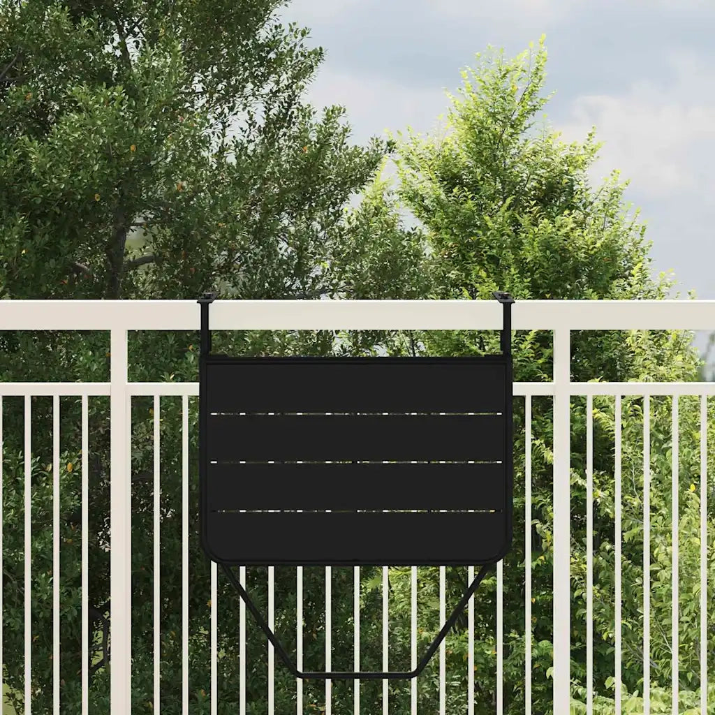 Tavolo Appeso da Balcone Nero 60 x 39 x 65 cm Acciaio 42008075