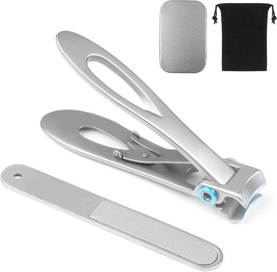 Taglierini per unghie per unghie spesse con set di lima unghie - Acciaio inossidabile pesante, uomini e donne