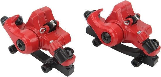 Set di freni a disco elettrici in alluminio leggero per mountain bike e bicicletta con tirante a cavo (rosso)
