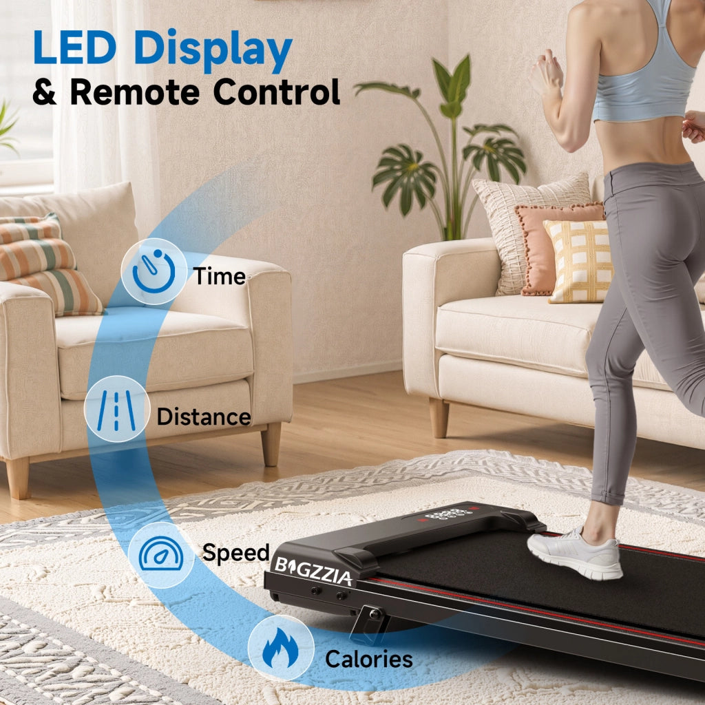 Tapis de Marche con Inclinazione 8%, Tapis Roulant Silenzioso 2,5CV sotto Scrivania 1-8km/h,145kg Portata con Telecomando, Macchina Camminata Compatta