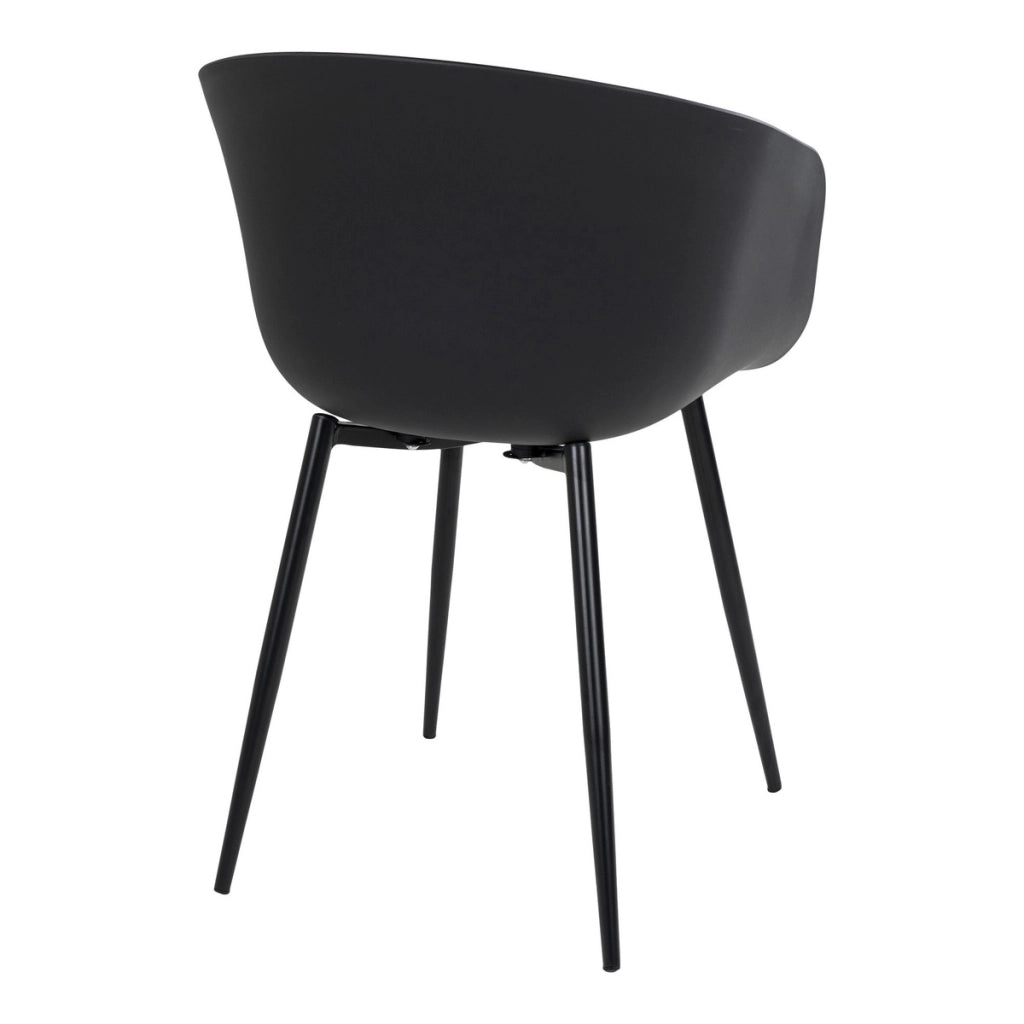 Set di 2 Sedie Roda, Nero, Plastica, 56x55x78 cm