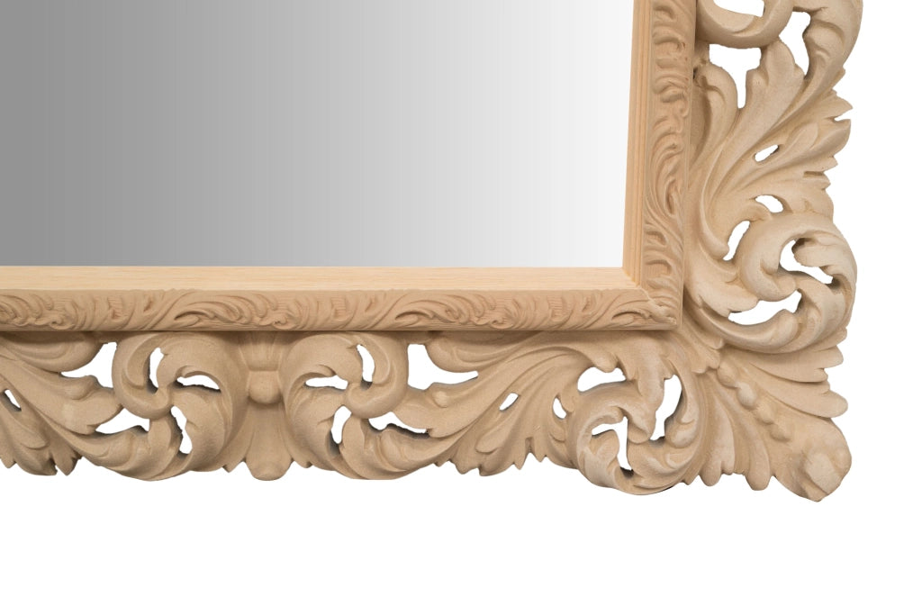 Biscottini SPECCHIERA DA PARETE IN LEGNO FINITURA GREZZA MADE IN ITALY realizzata Offerta