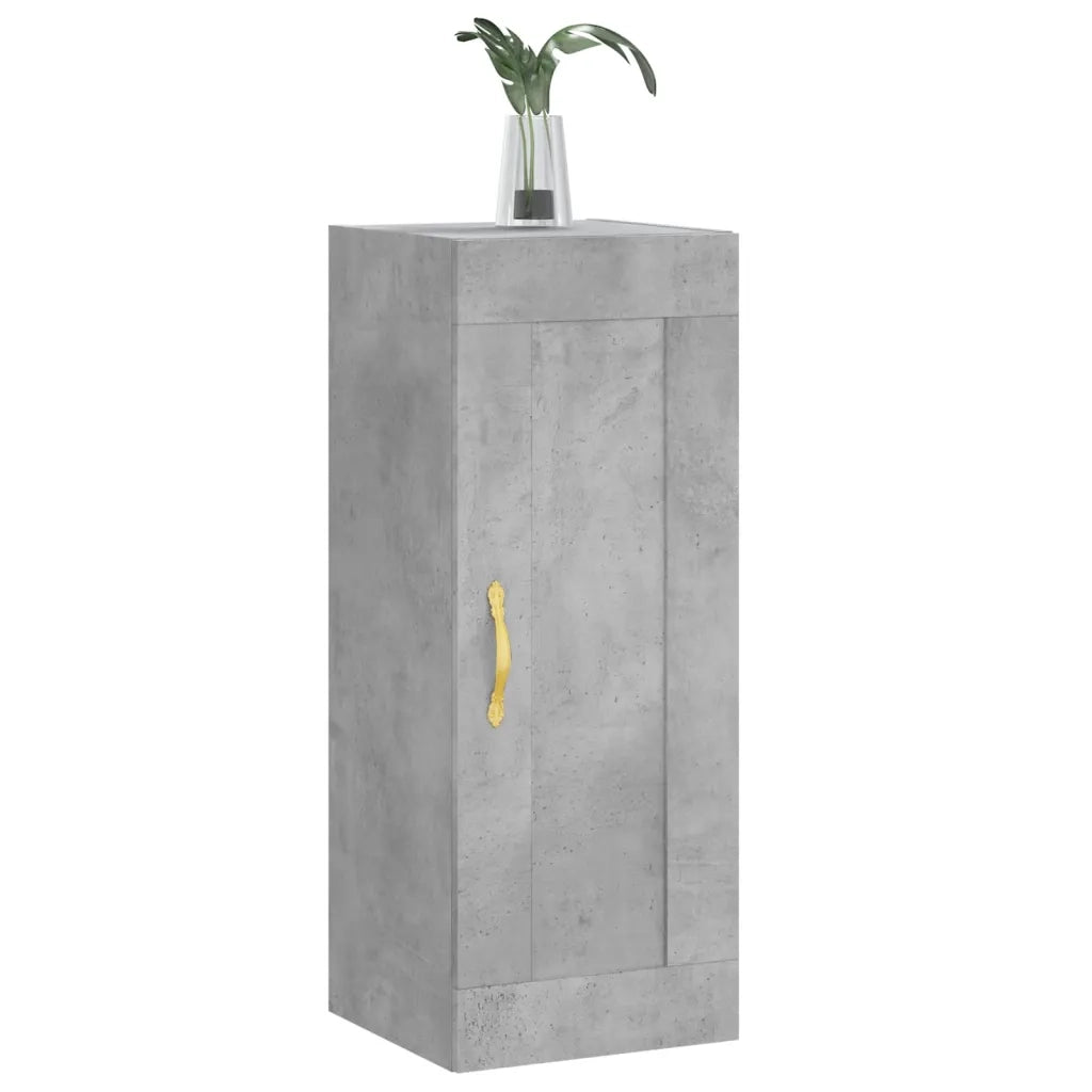 Mobile a Parete Grigio Cemento 34,5x34x90 cm Legno Multistrato 835022