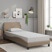 Giroletto-Struttura Letto Dover Cappuccino 80x200 cm in Similpelle