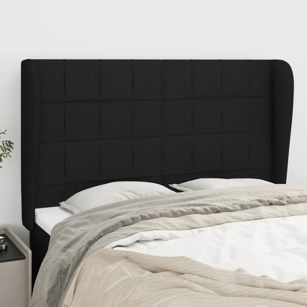 Testiera ad Orecchio Nera 147 x 23 x 118/128 cm in Tessuto 3117956