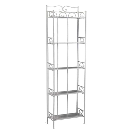 Portapiante 5 ripiani 47x23xh160 cm in Metallo New Jessica Bianco