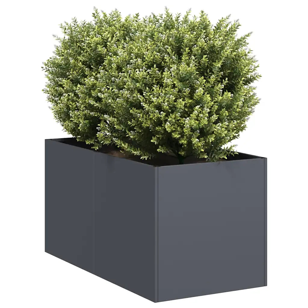 Fioriera-Vaso-Contenitore per Piante Antracite 40x80x40 cm in Acciaio Laminato a Freddo