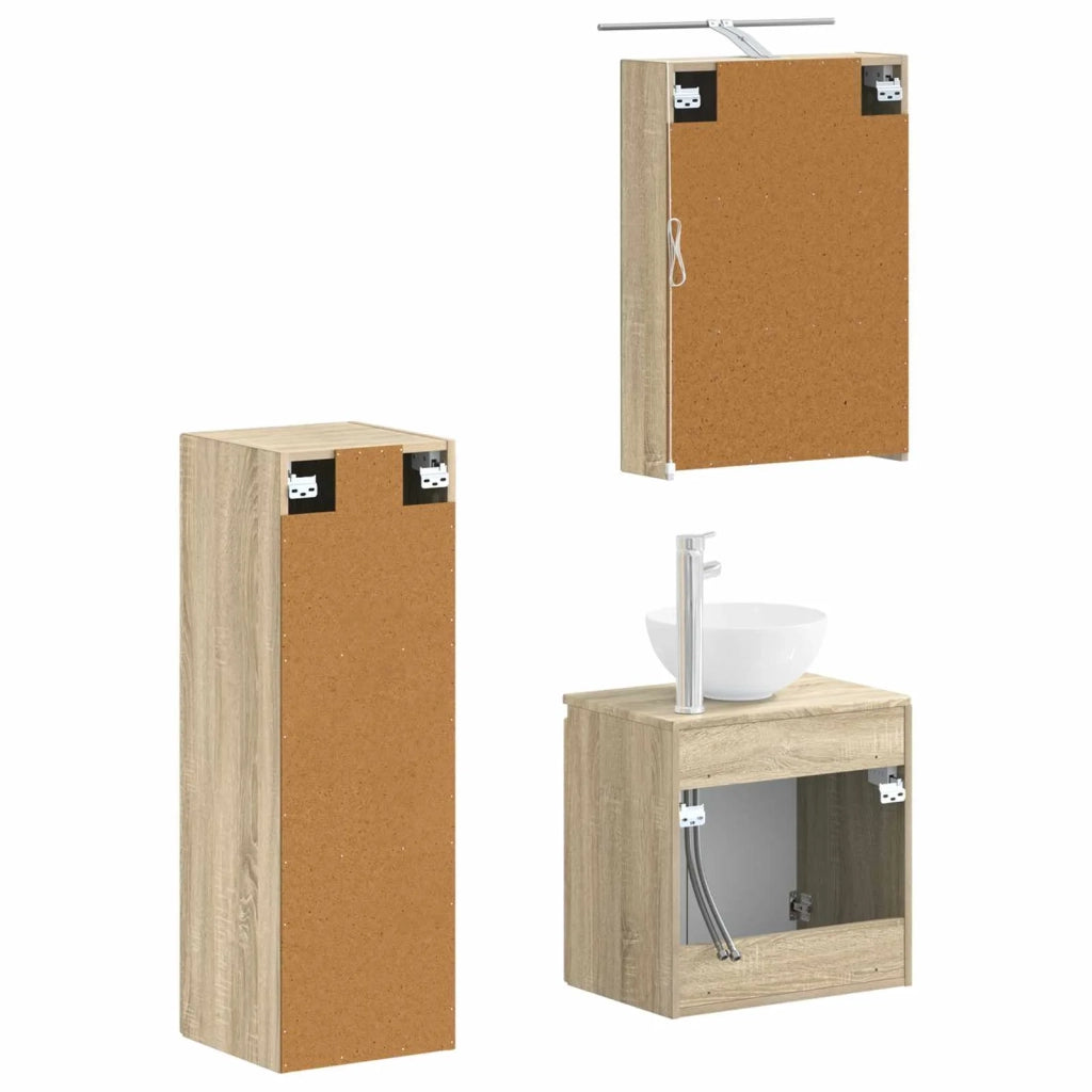 Set di mobili per il bagno 4 pcs Rovere Sonoma 3407409