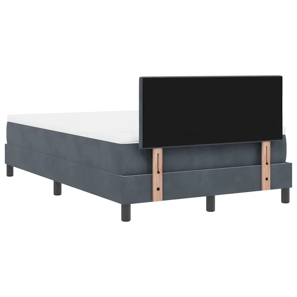 Letto a Sorgente LED con led Grigio scuro 120 x 190 cm Velluto 3342639