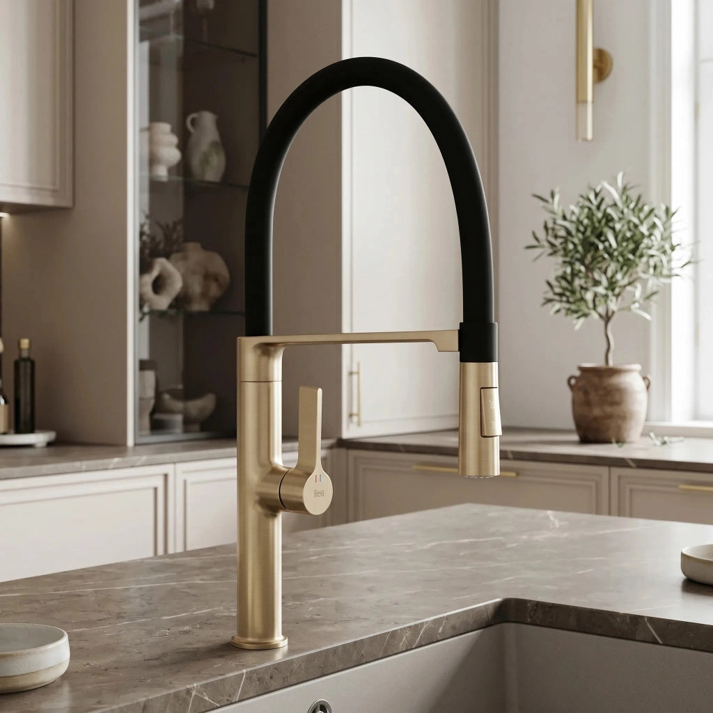 Rubinetto Da Cucina Rea Lago Brush Gold