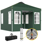 Tenda da Giardino Pieghevole 3x3 m ¨C Zephmum ¨C Verde con UPF50+ 4 Laterali e Borsa