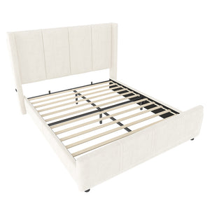Letto-Xylo-160x200 cm-testiera alta, USB, ferro+legno, beige