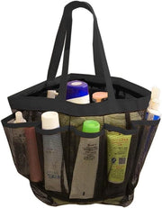 Organizzatore di Bagno Portatile con 8 Tasche - Telaio a Rete per Doccia - Nero