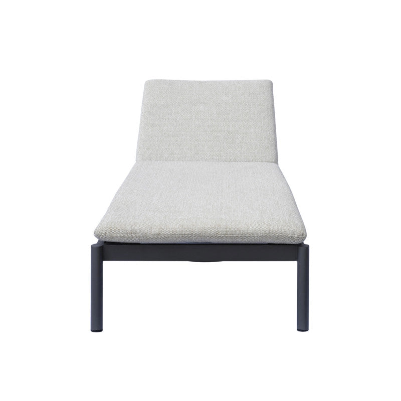 Lettino Porto Ceramica Vo Alluminio Antracite E Cuscino Idrorepellente Grigio Con Ruote Moia