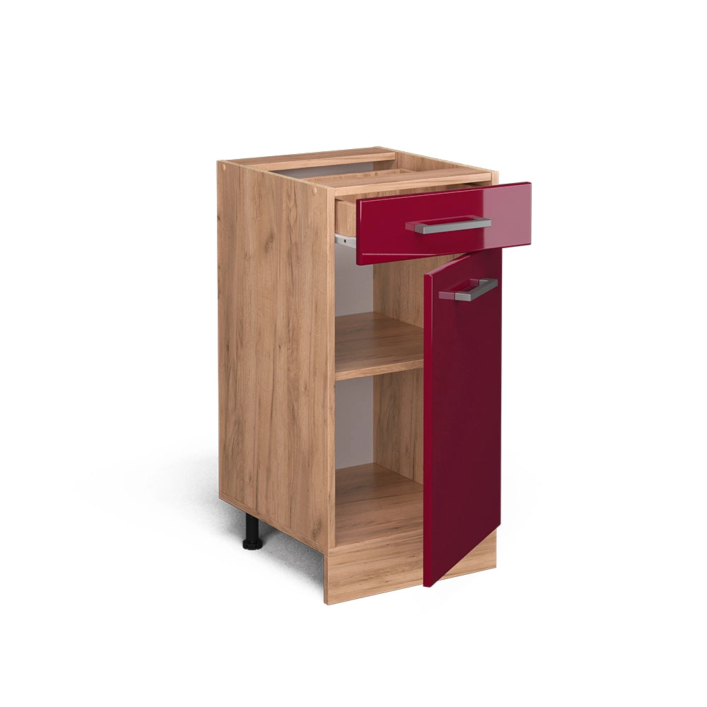 Vicco Mobiletto base per cucina Rosso lucido 40 cm senza piano di lavoro