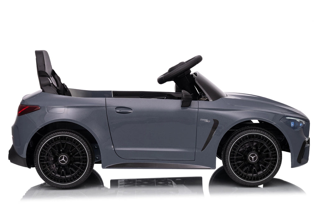Macchina Elettrica per Bambini 12V Licenza Ufficiale Mercedes CLE53 Sedile in Pelle Grigio