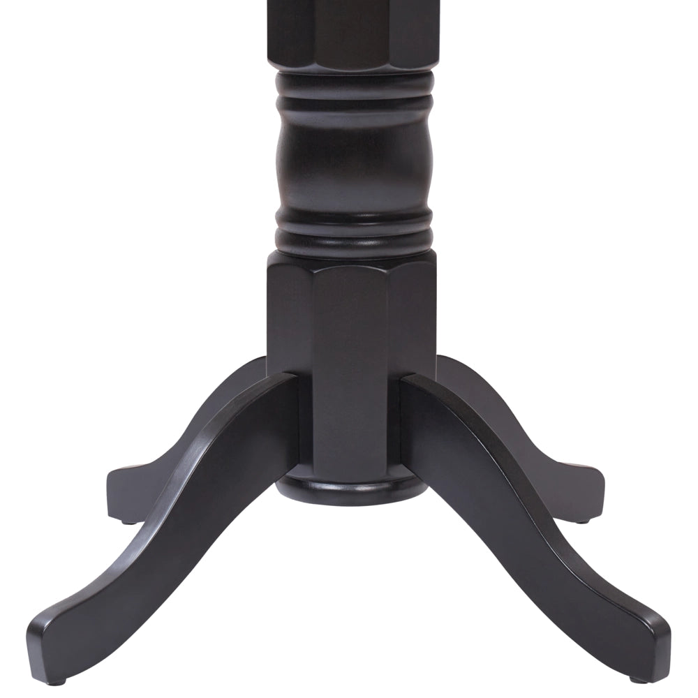Tavolo da pranzo rotondo in legno retrò con piedistallo 120 cm nero stile retrò vintage