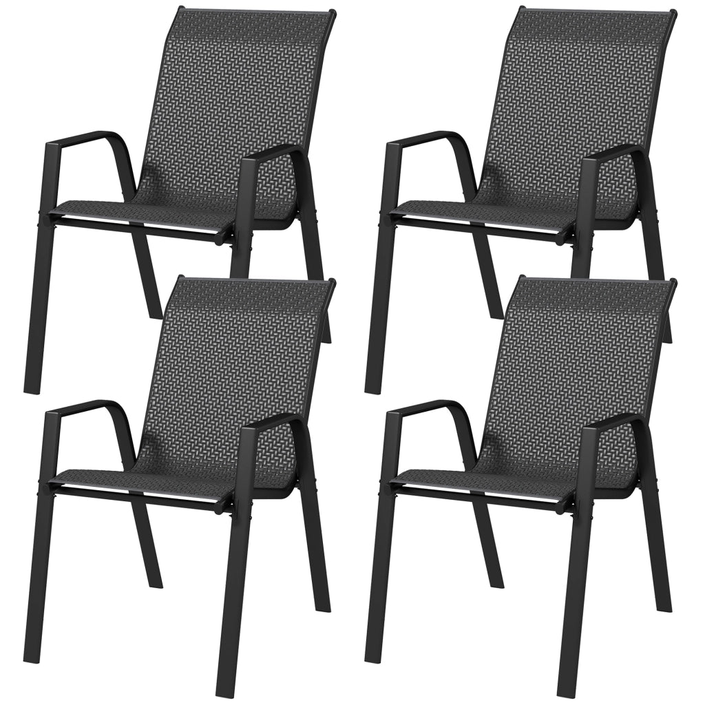 Sedie da giardino impilabili con braccioli ¨C zephmum ¨C effetto rattan
