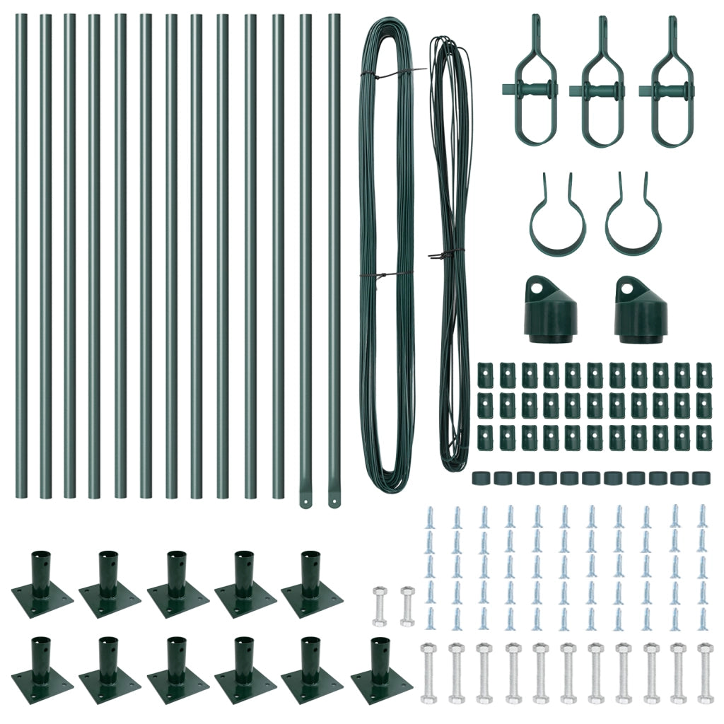 Pali di Recinzione con Piastra di Base 13 pcs Ã˜32mm 90cm Acciaio Galvanizzato