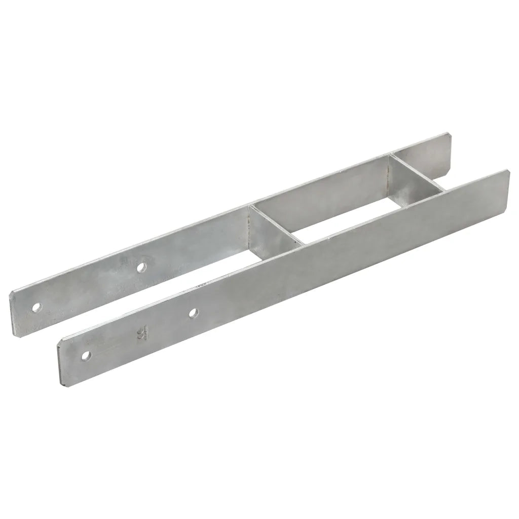 Picchetti per Recinzione 6 pz Argento 10x6x60cm Acciaio Zincato 145303