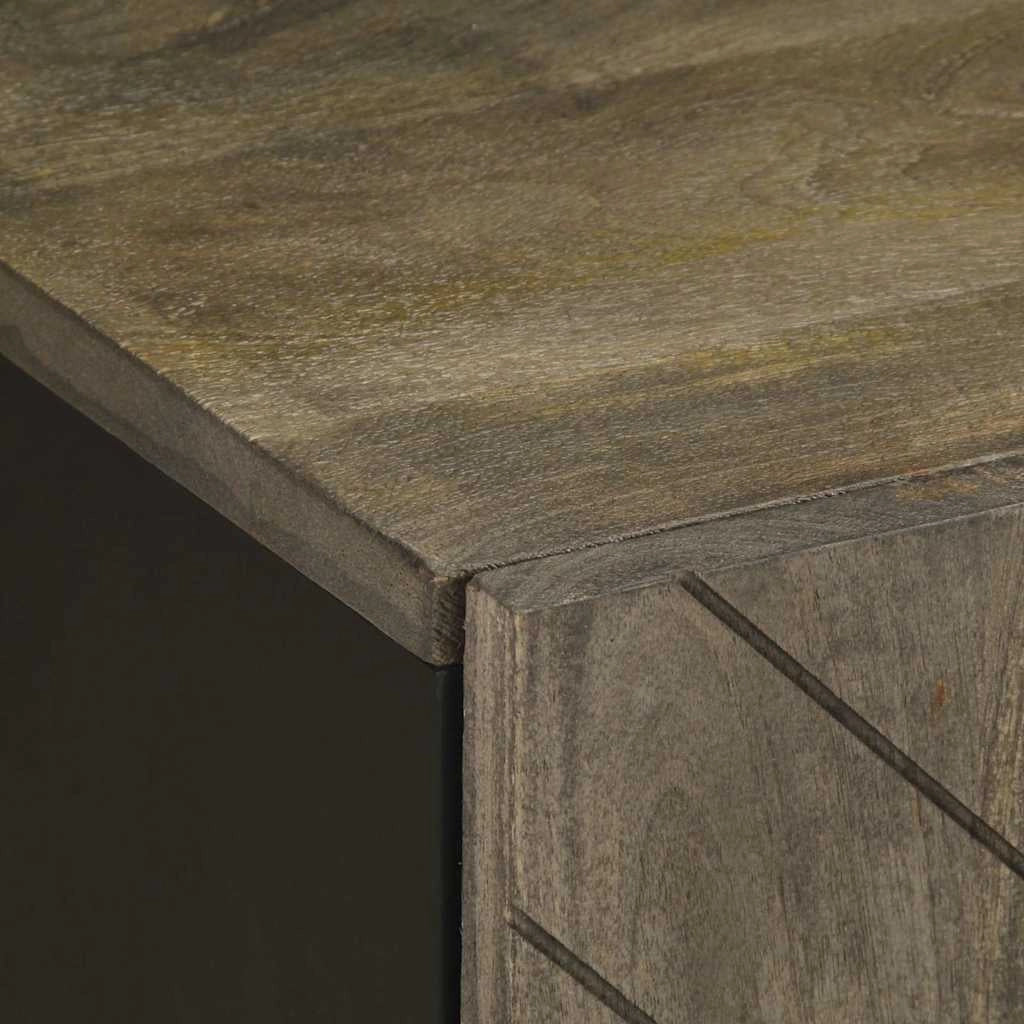 Mobiletto portaoggetti da bagno a parete nero 38 x 33 x 48 cm in legno massello di mango 02_0057733