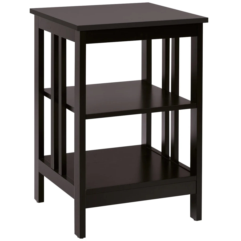 Comodino set da 1 40 x 40 x 61 cm multifunzionale con 3 ripiani elegante MDF color caffè 20_0014150