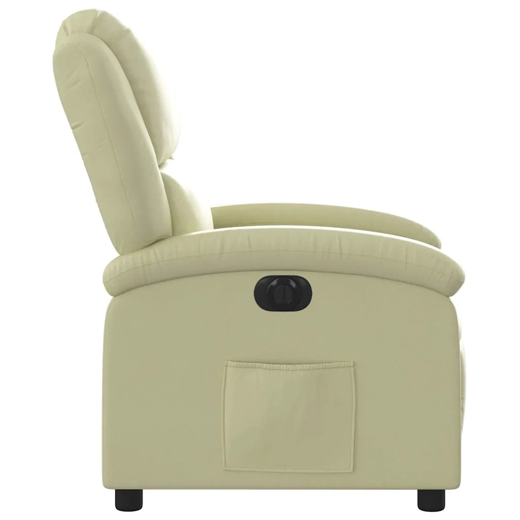 Poltrona Reclinabile Elettrica Crema in Vera Pelle 3204256
