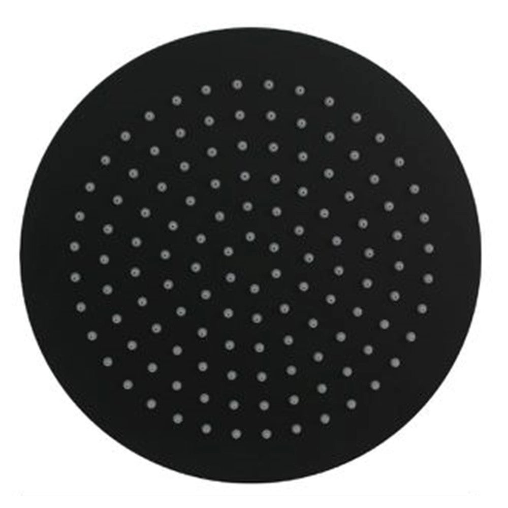 Trade Shop - Soffione Doccia Ultra Slim Rotondo ø25cm Nero Attacco Universale ½ Bagno Miscelatore 87885 -