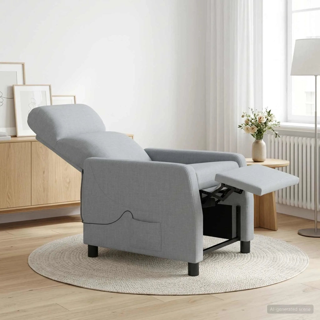 Divano Sedia-Poltrona Massaggiante Grigio Chiaro Tessuto 697380