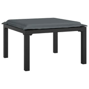 Poggiapiedi da Giardino con Cuscino in Polyrattan Nero e Grigio CFW9842775