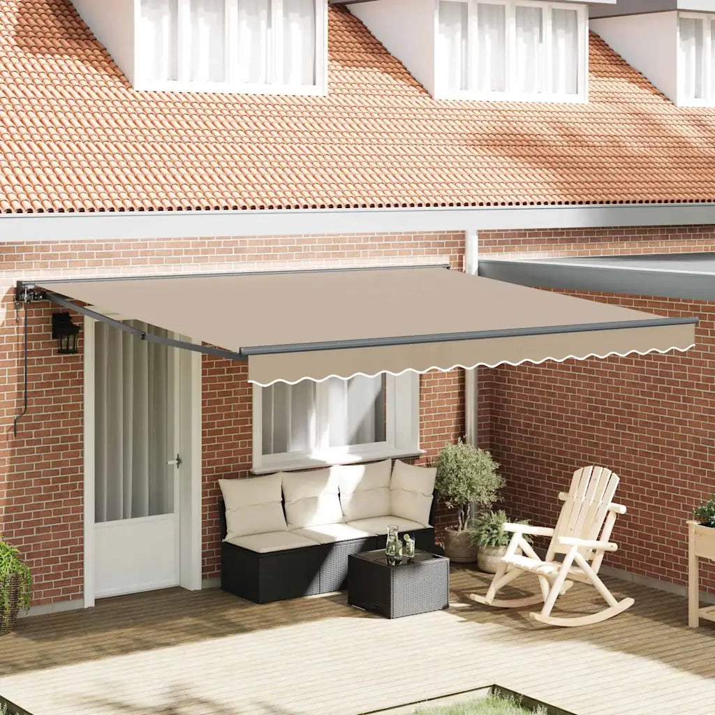 vidaXL Tenda Retrattile Beige 400x300 cm Tessuto