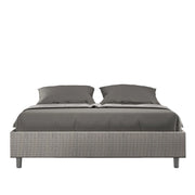 Letto Sommier imbottito Matrimoniale 160x210 cm tessuto Labirinto Azelia - Contenitore,Grigio