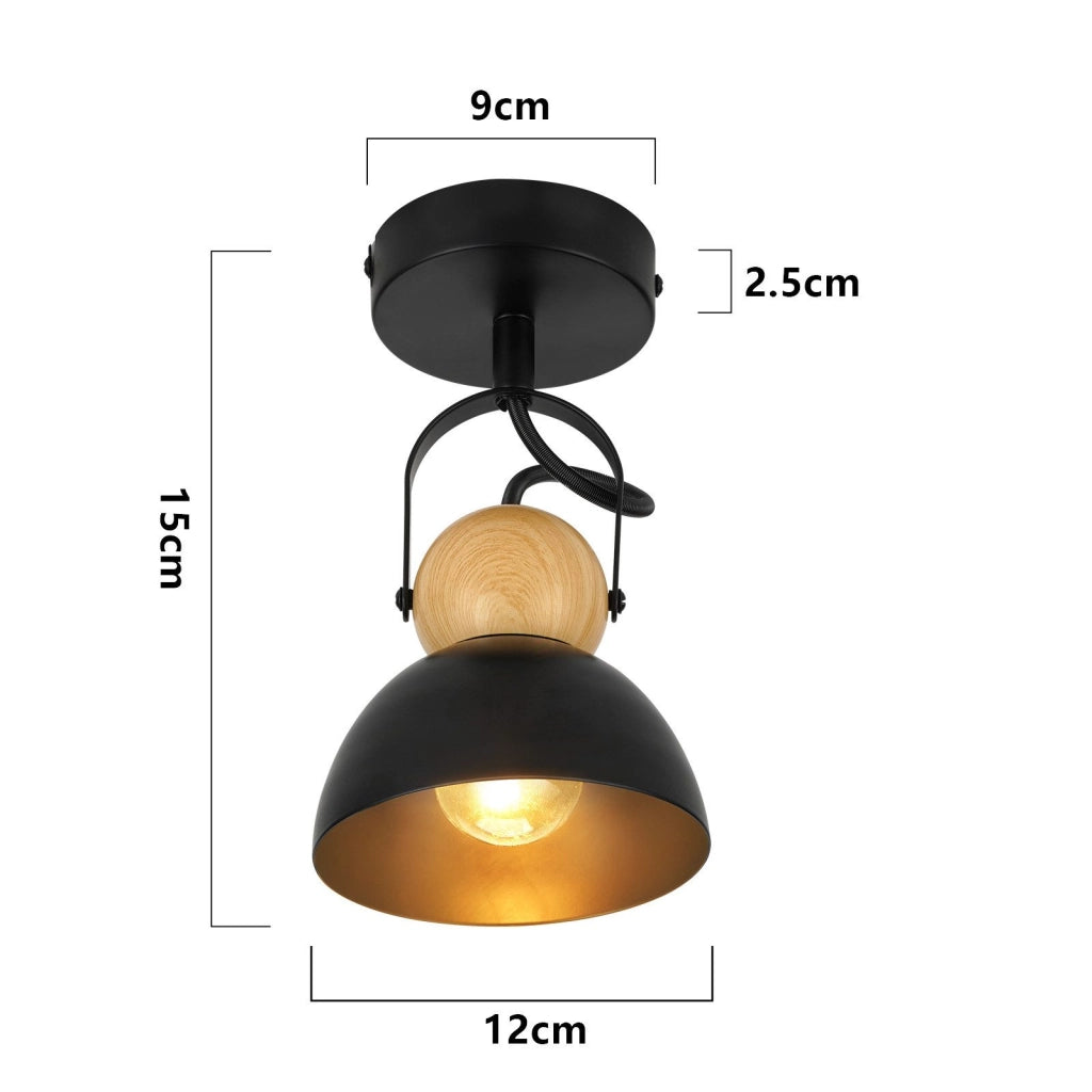 ZMH Faretto da soffitto 1 fiamma retro E27 industriali per corridoio cucina