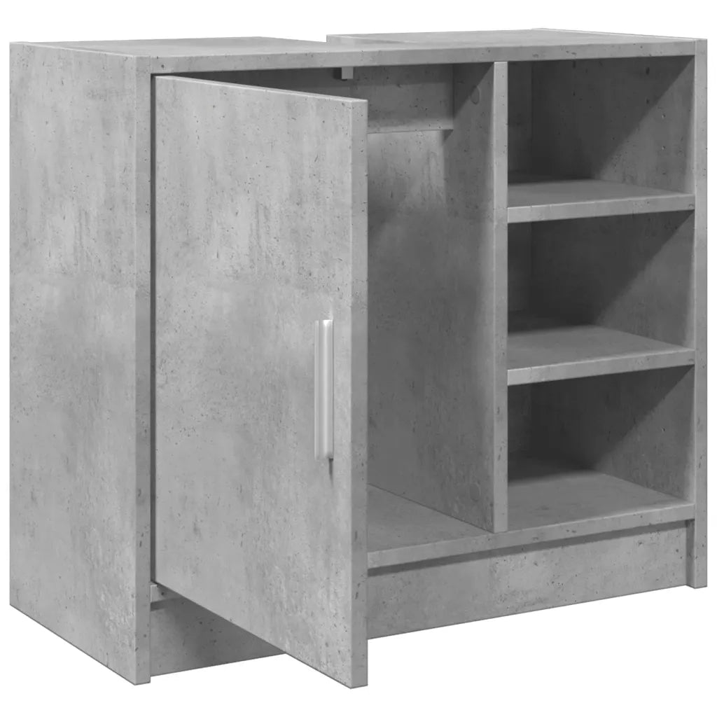 Mobile Lavabo | Armadio Lavabo Grigio Cemento 63x29x55 cm in Legno Multistrato