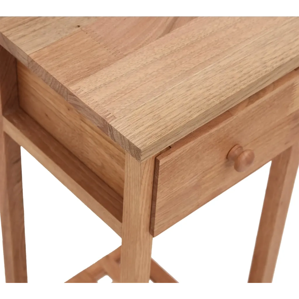 Tavolino con Cassetto 25x25x60 cm Legno Massello di Noce