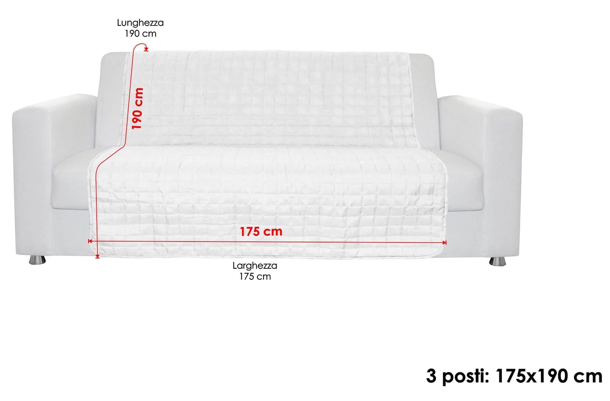 Copridivano a Fascia 3 Posti 175x190 cm in Microfibra Doubleface Marrone/Panna
