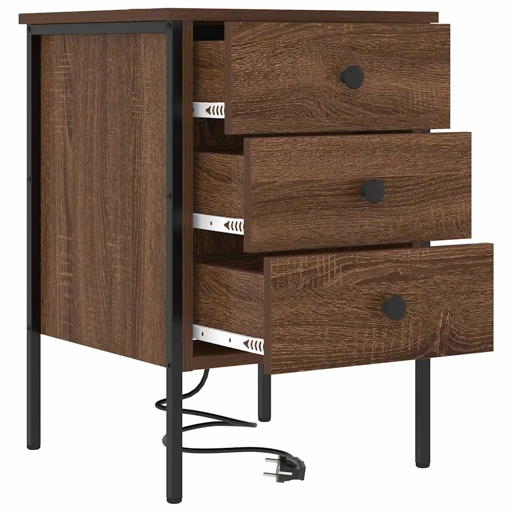 Comodino | Armadio da Notte | Mobiletto da notte con cassetto Rovere Marrone 42 x 41 x 61 cm
