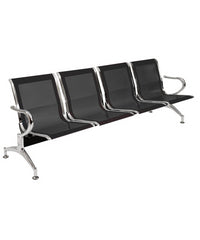 Panca per sala attesa aspetto studio medico o professionale a 4 posti - colore nero