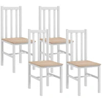 Set di 4 Sedie da Cucina Sedie da Pranzo, Legno Massiccio, Design Moderno, 38,5 cm x 47,5 cm x 99 cm, Naturale