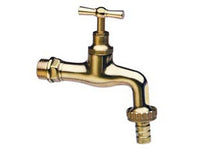 rubinetto artistico in ottone lucido con portagomma - m 3/4" con portagomma f 1" cod:ferx.fer25140