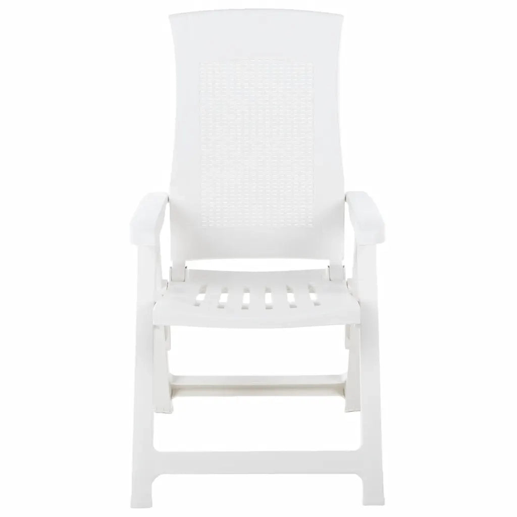 Sedie Reclinabili da Giardino 2 pz in Plastica Bianca cod mxl 18392