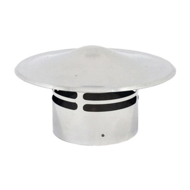 TERMINALE DI SCARICO C/CAPPELLO INOX PELLET D  8 CM  1 PZ