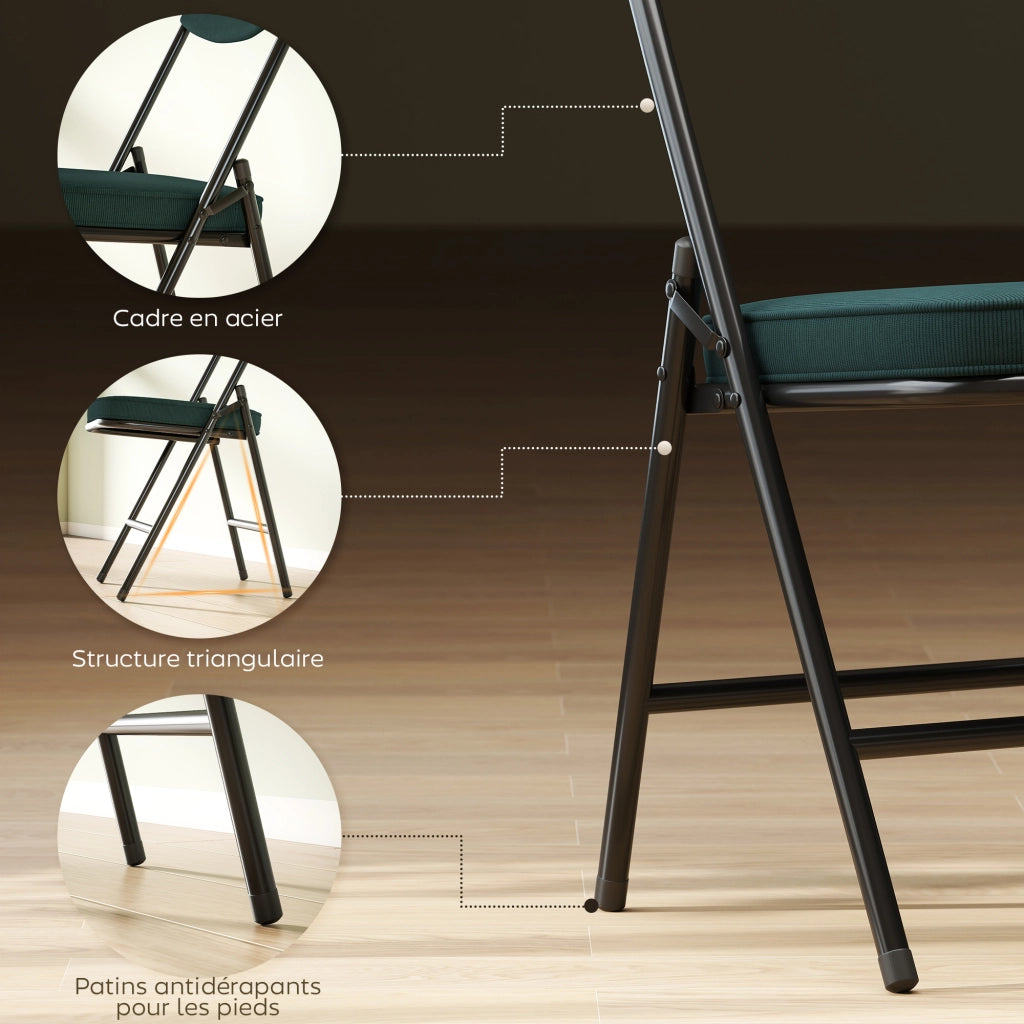 Sedia da pranzo imbottita ¨C Minimal ¨C blu, velluto, 4 pezzi