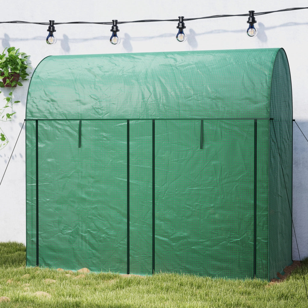 Serra da Giardino 200x100x178 cm 2 Porte Avvolgibili Copertura in PE 140g/m² Anti-UV Verde