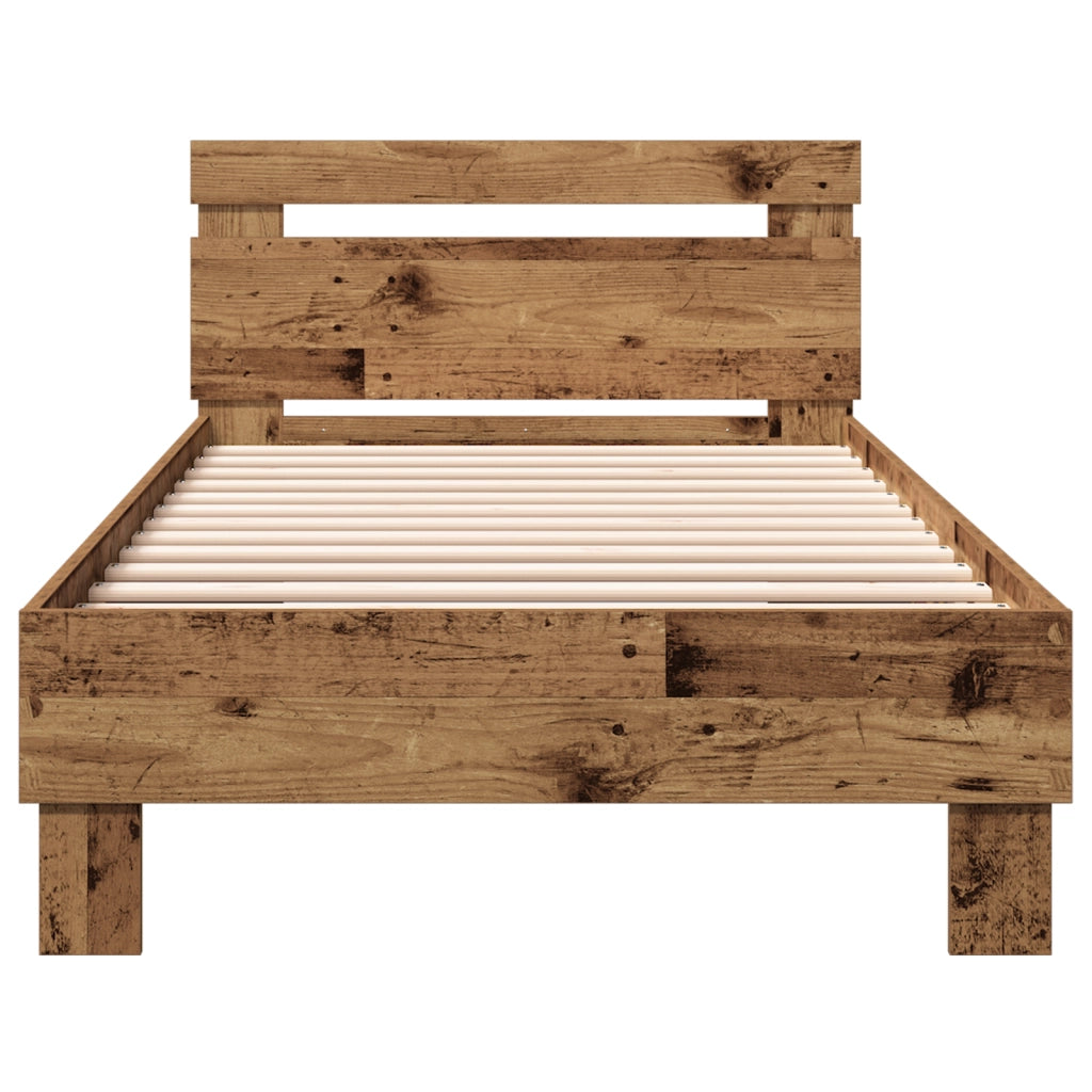 Letto Singolo in Legno Antico Legno Massello Singolo Durevole