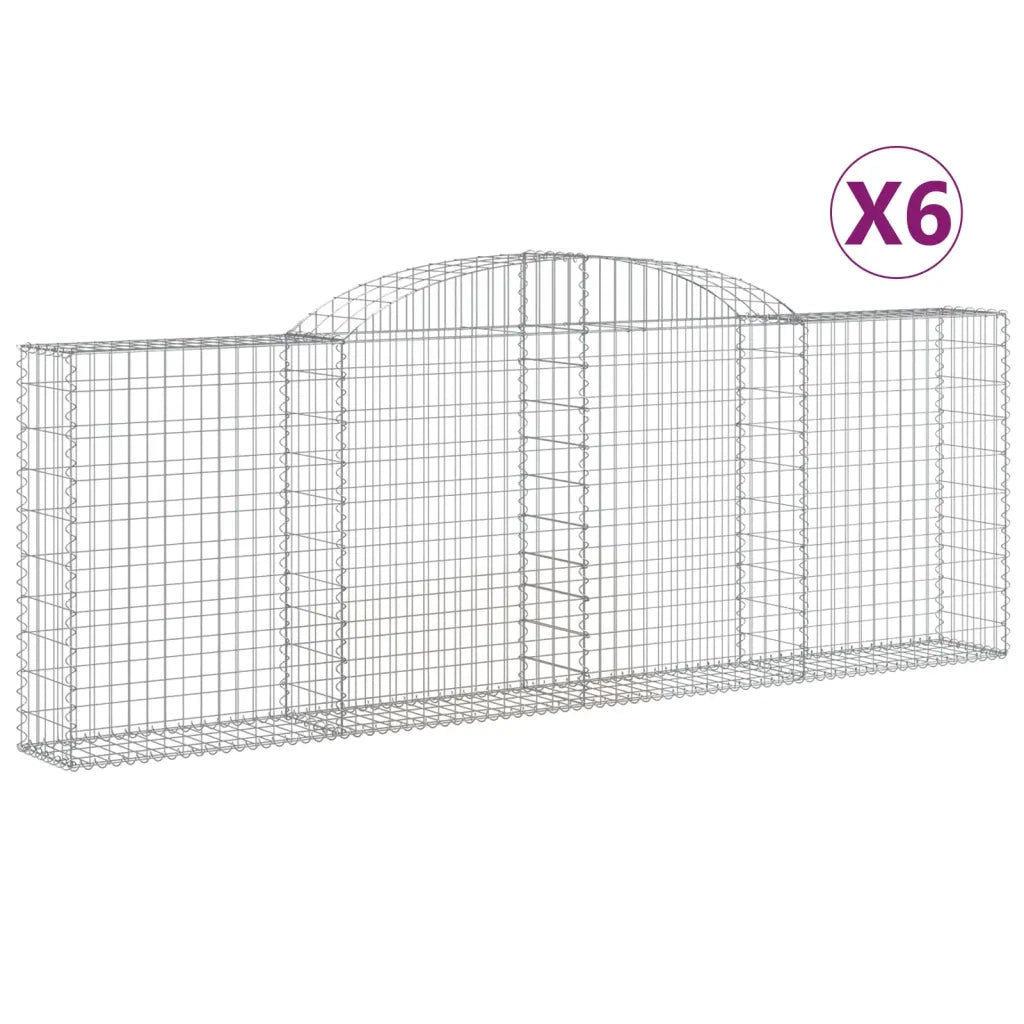 Cesti Gabbioni ad Arco 6 pz 300x30x100/120 cm Ferro Zincato