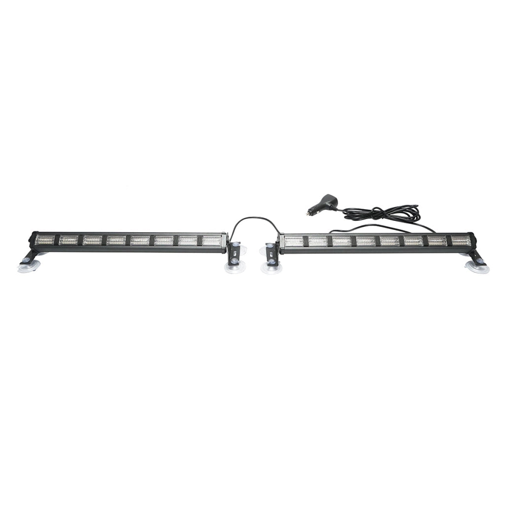 Set di 2 lampade stroboscopiche a LED con ventose, 96W, 9-30V, 5 colori, 8 moduli 385x40x36mm